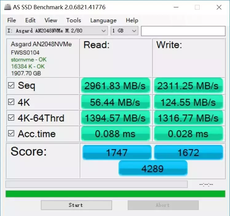 我们拿阿斯加特的 2T 的AN2 NVME固态对比256G的固态来做一个填盘测试2.jpg